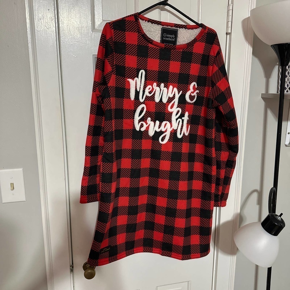 Simply southern fleece plaid nightgown